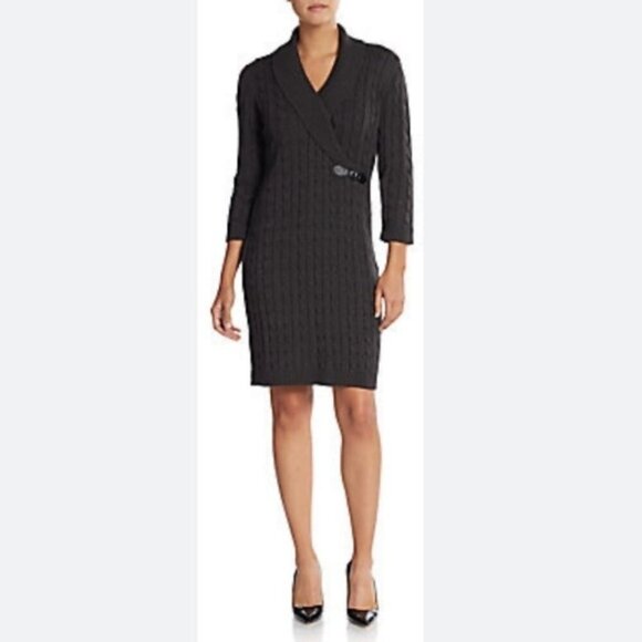 CALVIN Klein Grey Cable-knit Sweater Dress - Picture 2 of 14
